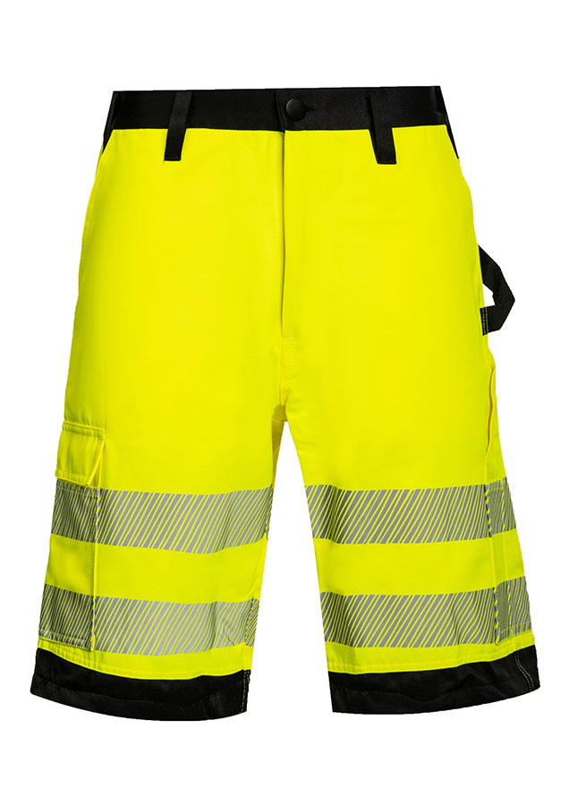 Korntex® - EOS - Hi-Vis Shorts mit schwarzen Partien - Signal-Gelb/Schwarz - 52