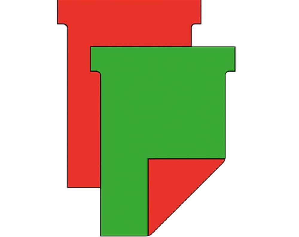 Zubehör T-Karten-Kombi - für T-Kartentafel - Breit- oder Schmalformat - Rot/Grün