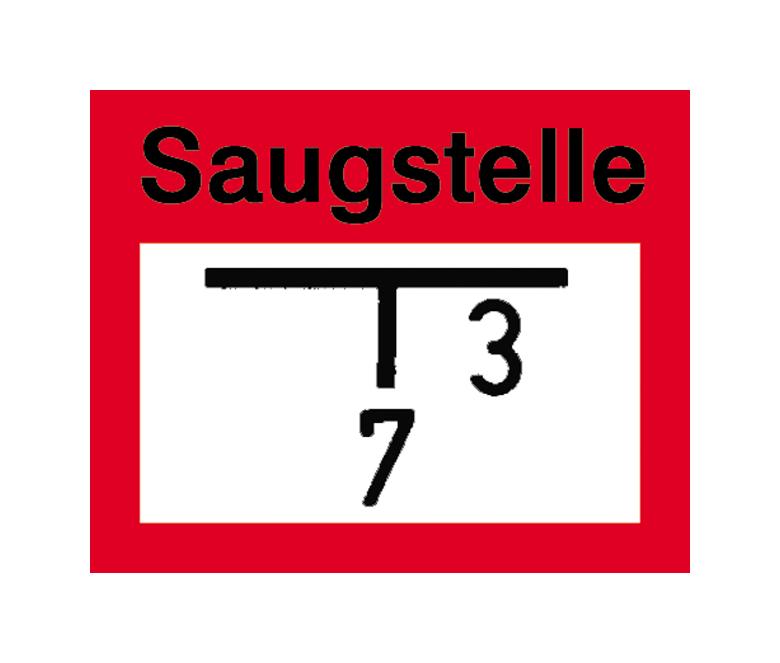 Hinweisschild für die Feuerwehr - Hinweisschild auf eine Saugstelle ...