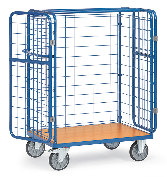 Paketwagen mit Drahtgitter und Doppelflügeltüren - in 3 Größen - Höhe 1552 mm - Tragkraft 600 kg