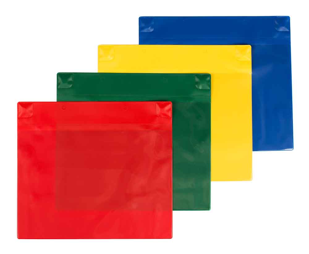 Magnet Taschen aus PVC - DIN A4 hoch und quer - 4 Farben