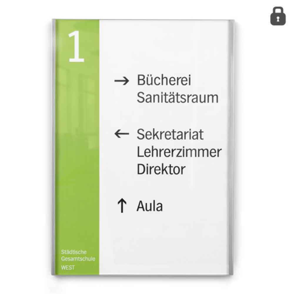 LITE Secure Infotafel - mit Einlagensicherung - aus Acrylglas und Edelstahl LITE Secure Infotafel - mit Einlagensicherung - aus Acrylglas und Edelstahl