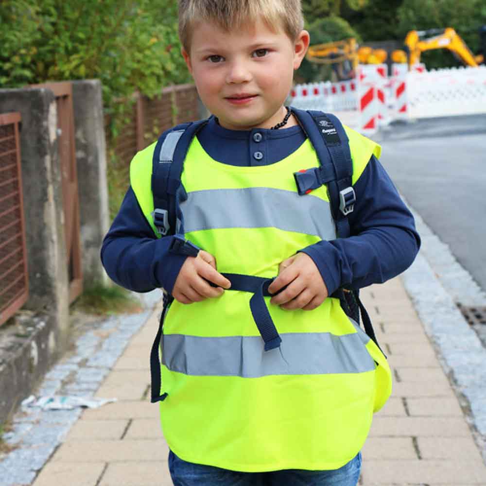 Kinder-Warnschutzponcho Amigo - 3 Größen - in Gelb - mit Werbeanbringung