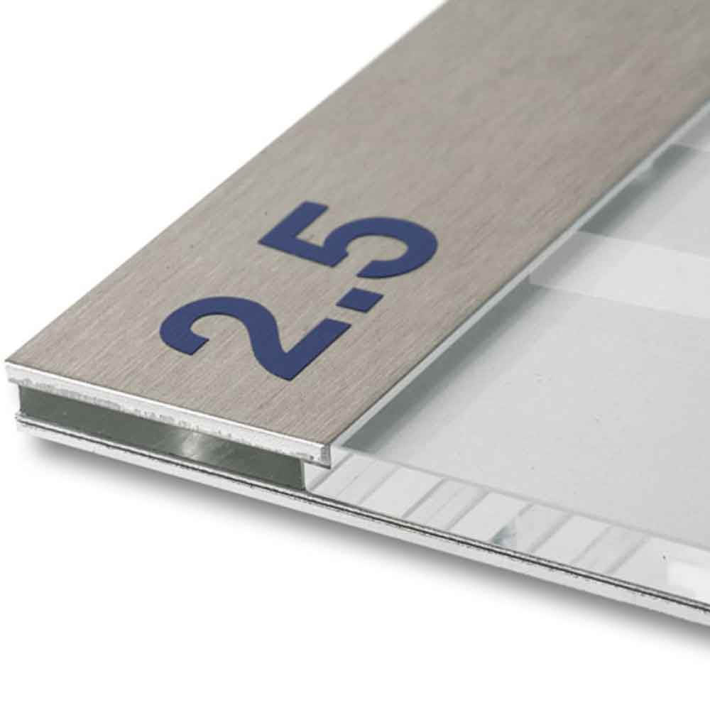 CHANGE Infotafel - Kopfleiste in Edelstahloptik - hochwertiges Plexiglas