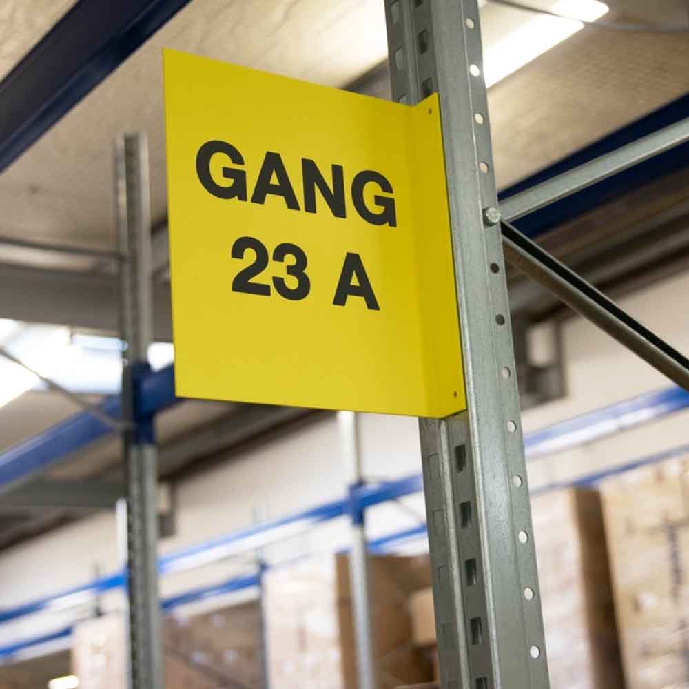 Regalschild L-Fahne quer - individuell bedruckt - in 4 Größen