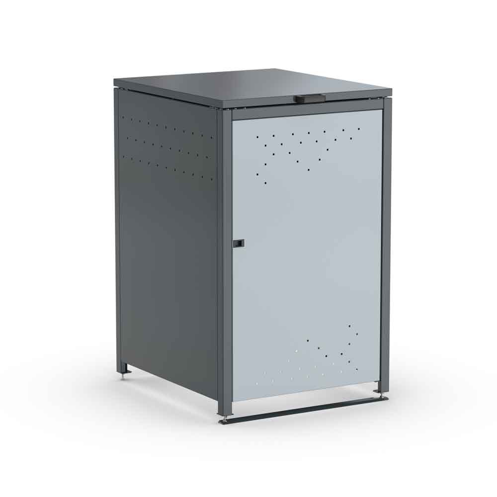 Mülltonnenbox BinStore 1 - Stahlblechkonstruktion - in Anthrazitgrau/Silbergrau Mülltonnenbox BinStore 1 - Stahlblechkonstruktion - in Anthrazitgrau/Silbergrau