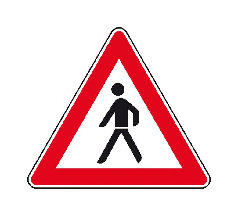 Verkehrszeichen - StVO - Fußgänger (Aufstellung rechts) - 2 Größen