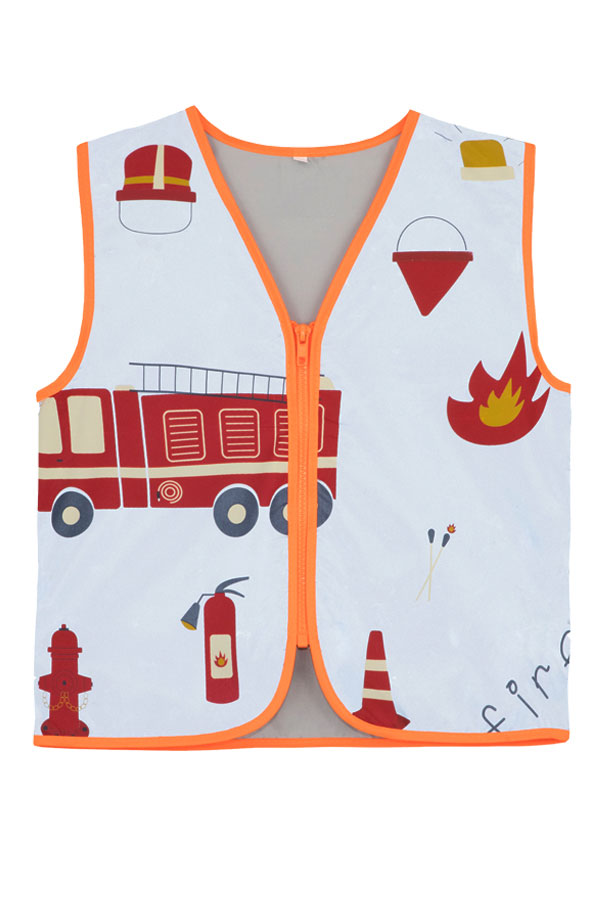 Korntex® Kinder Warnweste Action „Working Heroes“ - CO2 Neutral - Blau/Traktor - XS