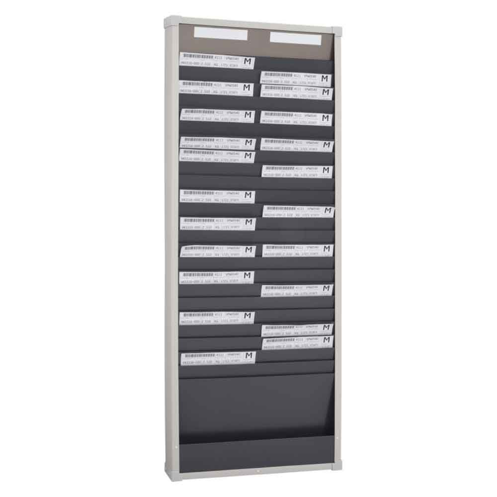 Metallische Karten-Sortiertafel - 2-reihig - 50 x DIN A4 Belege - H 1350 mm