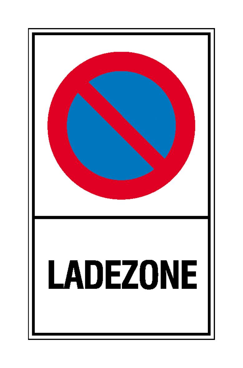 32-40-401-2-00-058-haltverbotsschild-symbol-eingeschranktes-haltverbot-text-ladezone-415153-88db83 Haltverbot-Kombischild - Symbol: Eingeschränktes Haltverbot - Text: Ladezone