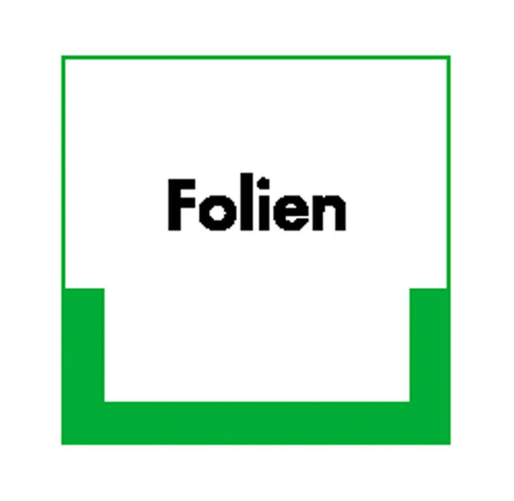 Abfallkennzeichnung - Textschild - Folien