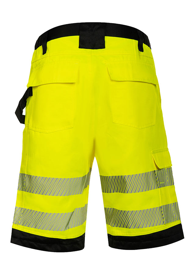 Korntex® - EOS - Hi-Vis Shorts mit schwarzen Partien - Signal-Gelb/Schwarz - 52