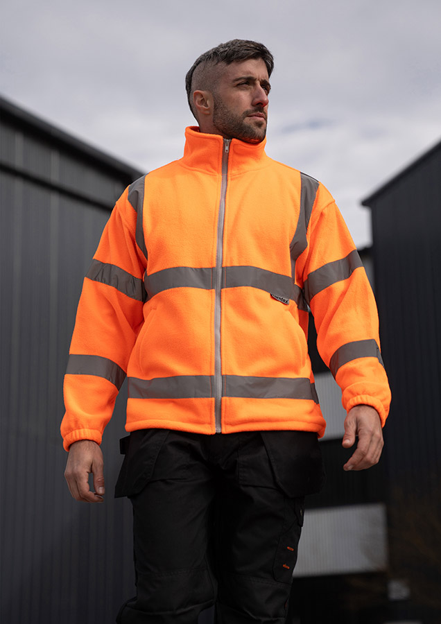 Korntex® Hi-Vis Fleecejacke „Bergen“ - Signal-Orange - 5XL