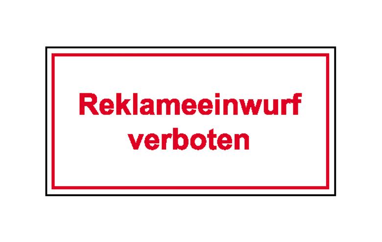 Hinweisschild - Grundbesitz - Reklameeinwurf verboten