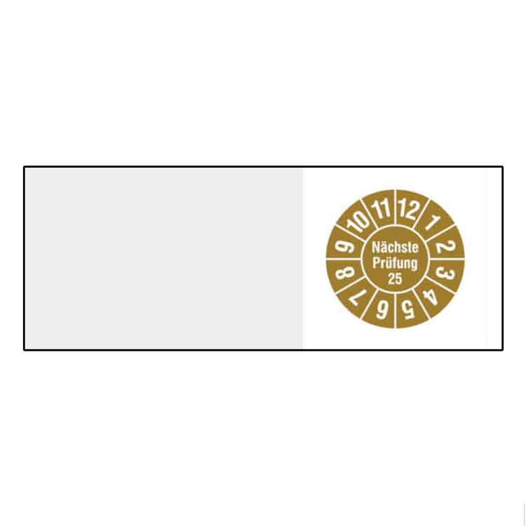 Kabelprüfplakette - Nächste Prüfung - in Jahresfarbe