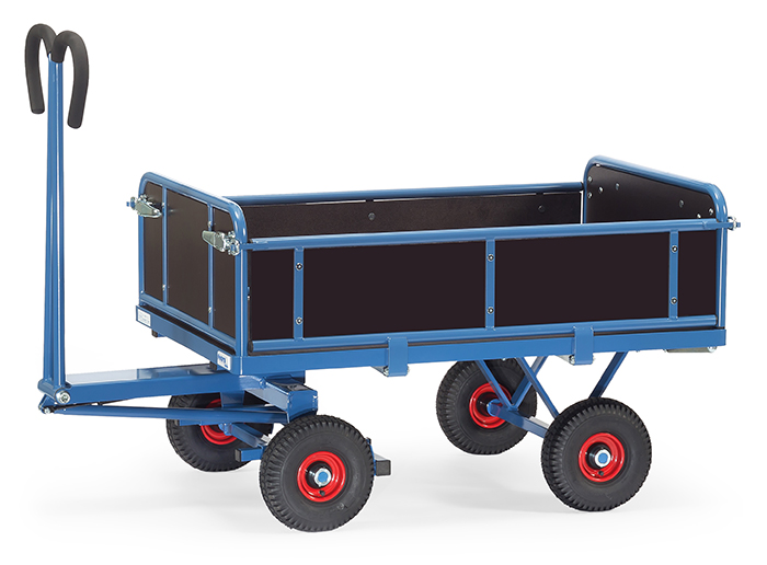 Handpritschenwagen mit Bordwänden - Vollgummi- oder Luft-Bereifung - in 4 Größen - Tragkraft 700 bis 1250 kg