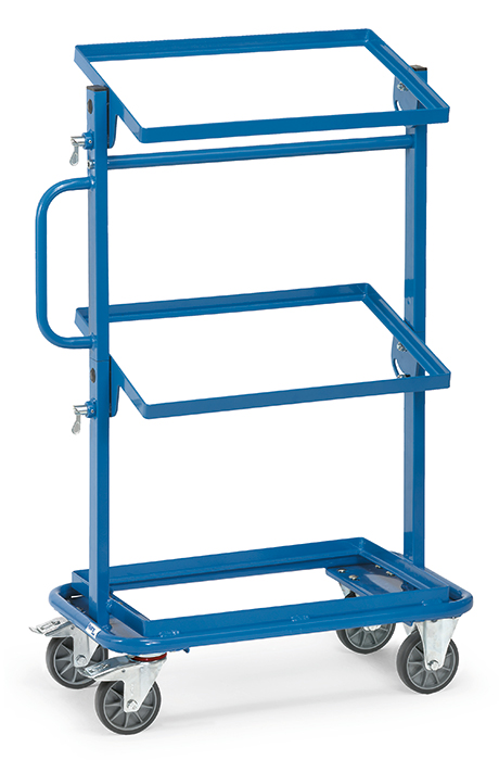 Beistellwagen - offener Rahmen - 3 Ladeflächen L 605 x B 405 mm - 2 Ladeflächen neigbar