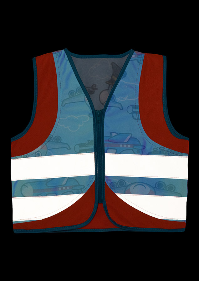 Korntex® Kinder Warnweste Action „Working Heroes“ - CO2 Neutral - Blau/Traktor - XS