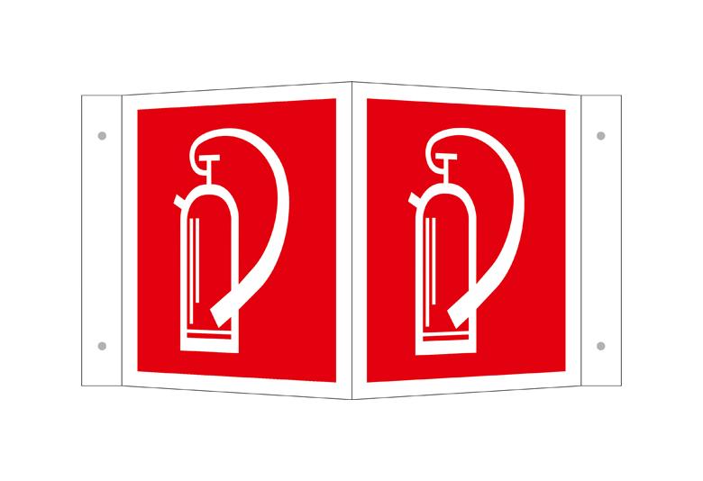 Brandschutzschild - Winkelschild und Fahnenschild - Feuerlöscher