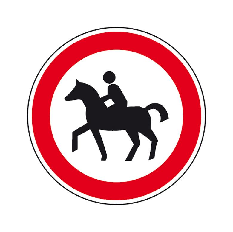 Verkehrsschild - Betriebskennzeichnung - Für Reiter verboten