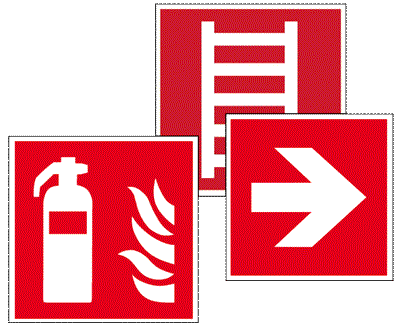 Nachleuchtende Brandschutzschilder