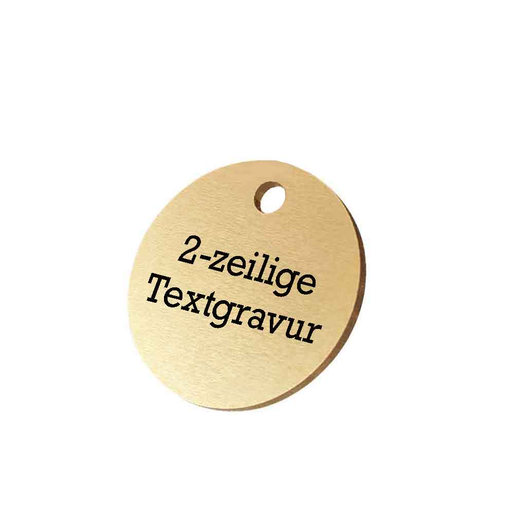 Kennzeichnungsmarken Messing - 2-zeiliger Text schwarz graviert - ohne Befestigung