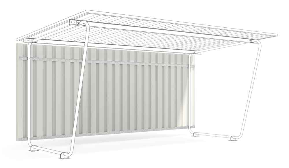 Materialüberdachung Siegen S18 - Rückwand - RAL 9002 Grauweiss Materialüberdachung Siegen S18 - Rückwand - RAL 9002 Grauweiss