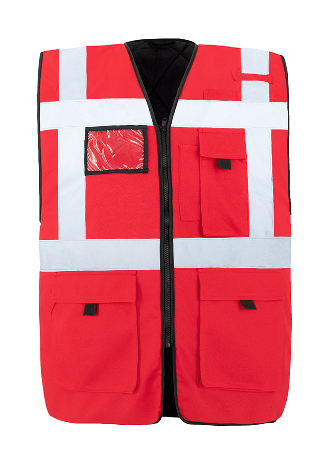 Korntex® Gefütterte Warnweste Comfort-Fit „Wismar“ - Schwarz - XL