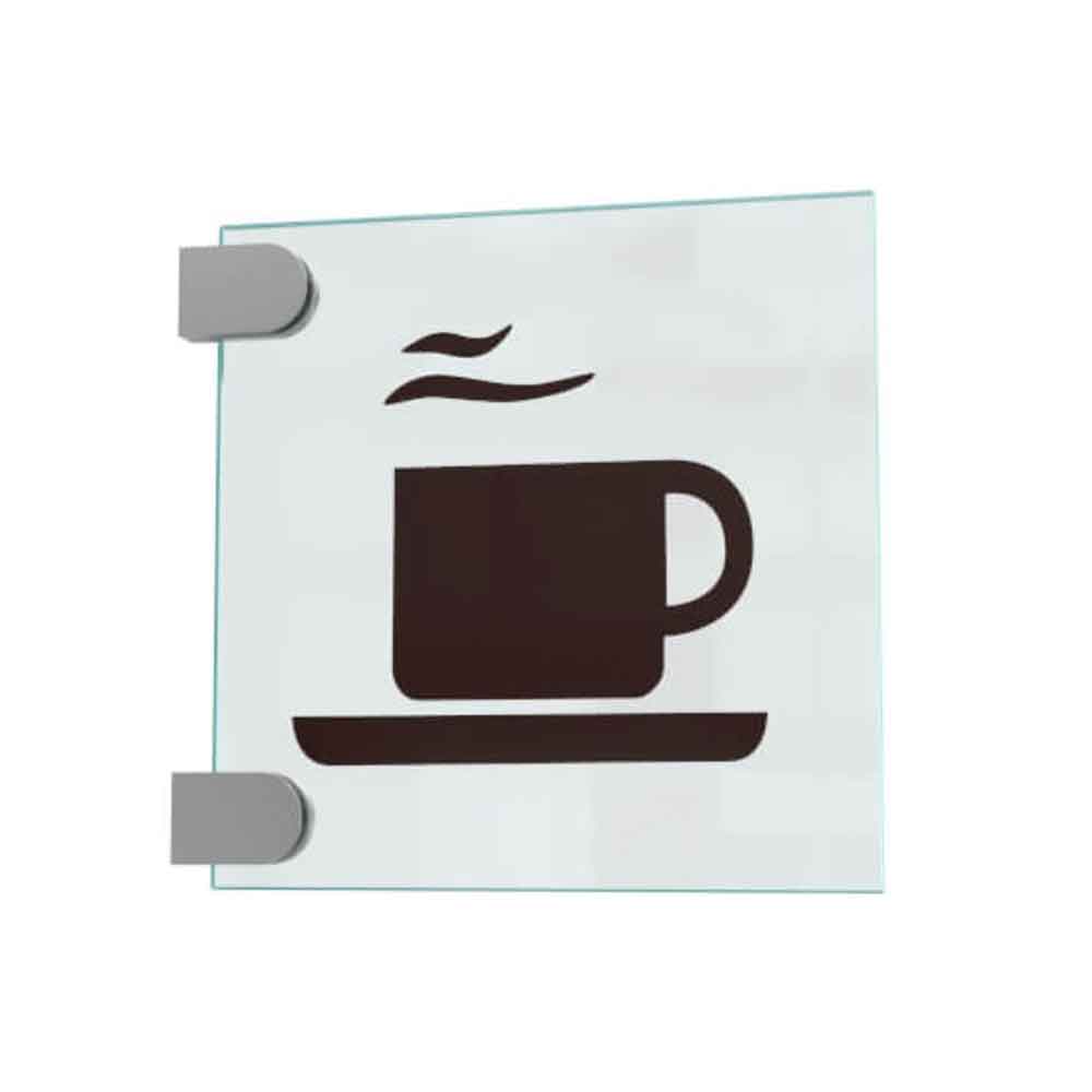 CRISTALLO Fahnenschild aus 1 x 4 mm Sicherheitsglas - mit Edelstahl-Schildklemmen - in 3 Größen CRISTALLO Fahnenschild aus 1 x 4 mm Sicherheitsglas - mit Edelstahl-Schildklemmen - in 3 Größen