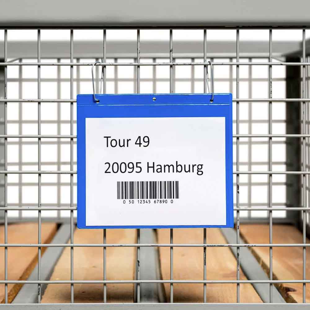 Kennzeichnungstaschen mit Aufhängelochung und zusätzlicher Klappe - DIN A4 quer - 4 Farben