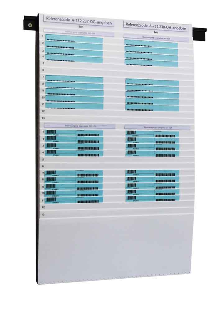 20-20-417-0-04-01-002-beleg-planungstafel-fuer-din-a4-a5-29-faecher-weiss-5a2979 Flexiplan-Beleg-Planungstafel - für Belege DIN A4 quer / DIN A5 hoch - B 500 x H 795 mm