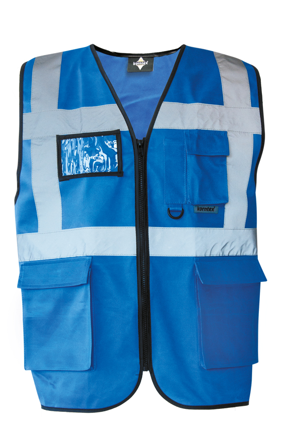 Korntex® Warnweste „Berlin“ - Multifunktional mit Taschen - Waldgrün/Signal-Gelb - XXL