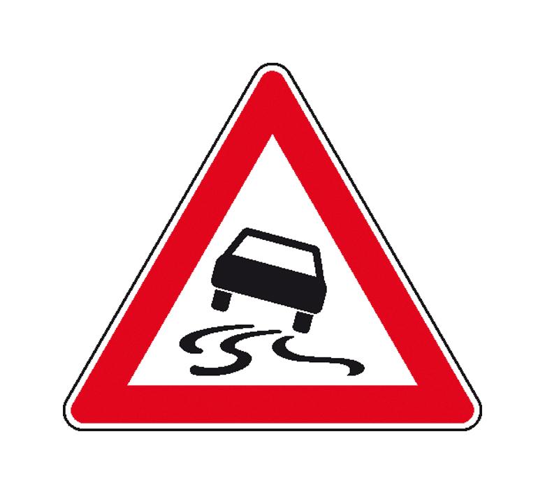 Verkehrszeichen - StVO - Schleudergefahr bei Nässe oder Schmutz - 2 Größen