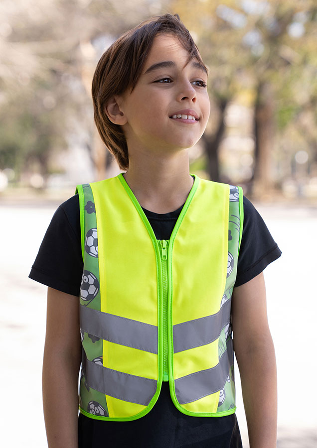 Korntex® Kinder Warnweste Action Line „Sports“ - CO2 Neutral - Signal
