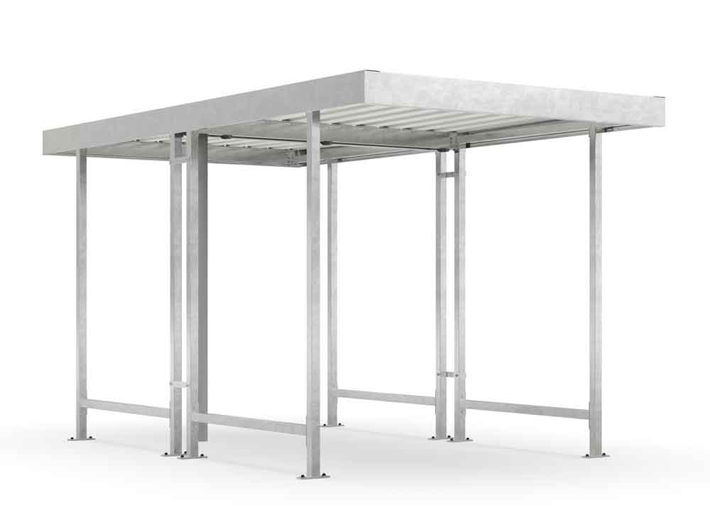 Materialüberdachung Leipzig L40 - als Bausatz - in Silber Materialüberdachung Leipzig L40 - als Bausatz - in Silber