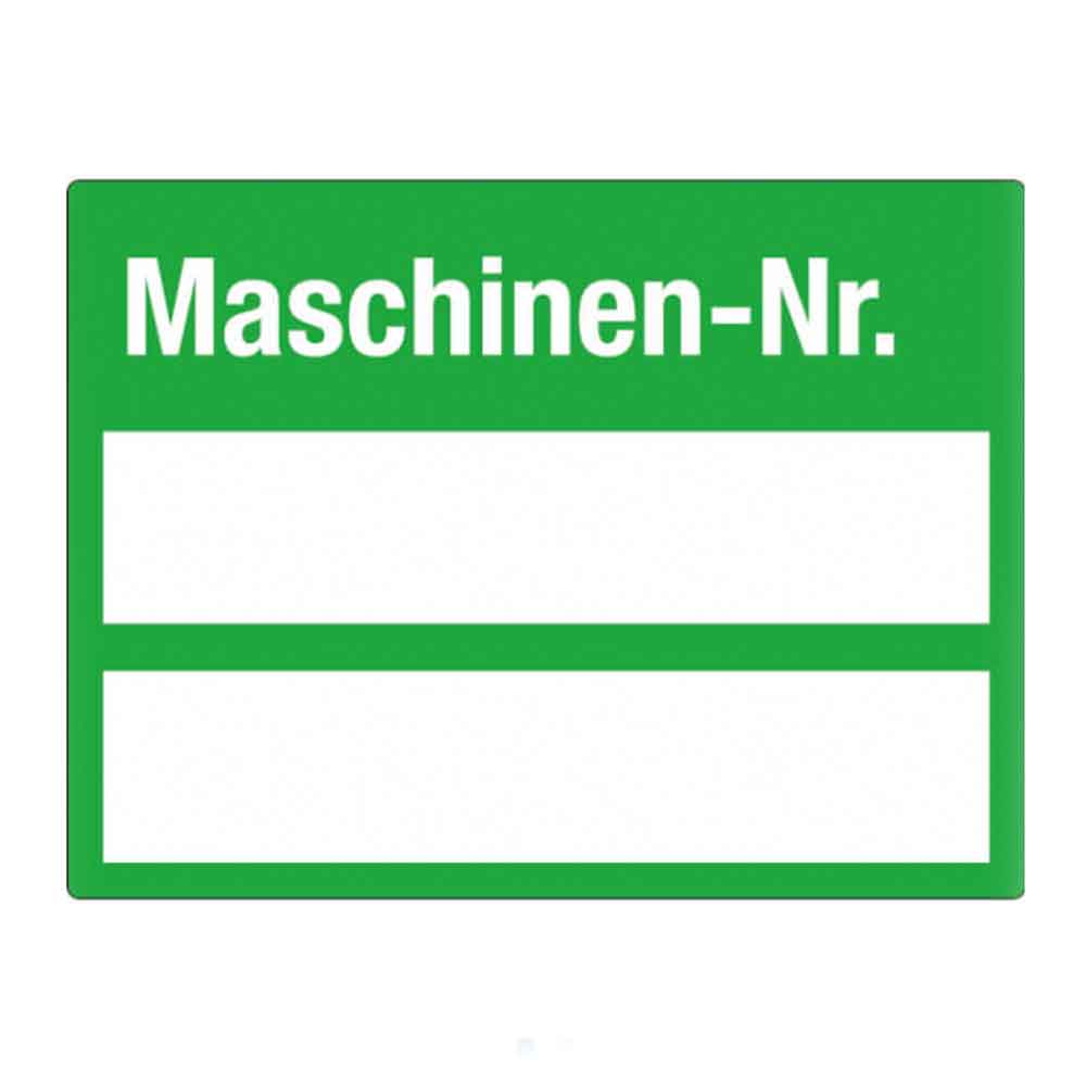 Inventar-Etikett - Maschinen-Nr. - VOID-Folie auf Bogen - mit 2 Beschriftungsfeldern