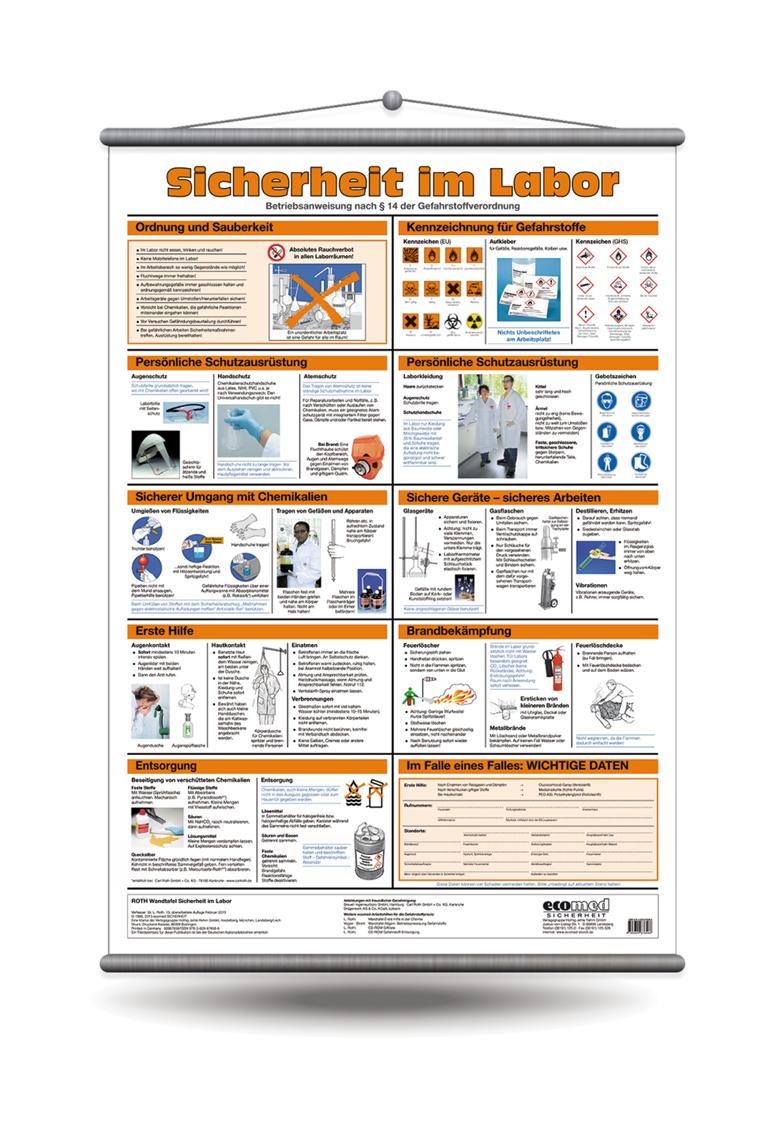 Wandtafel - Sicherheit im Labor