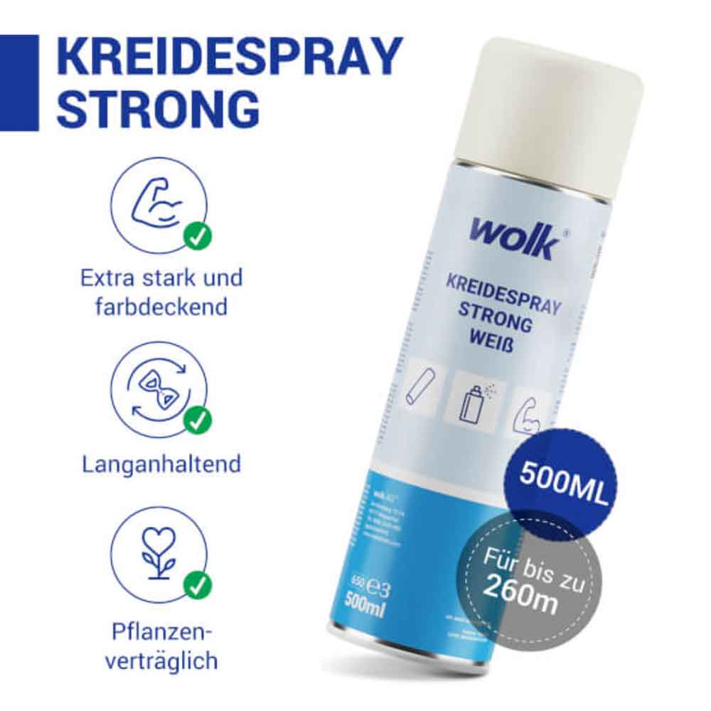 Kreidespray Basic und Strong für kurz- oder langhaltende Markierungen Kreidespray Basic und Strong für kurz- oder langhaltende Markierungen