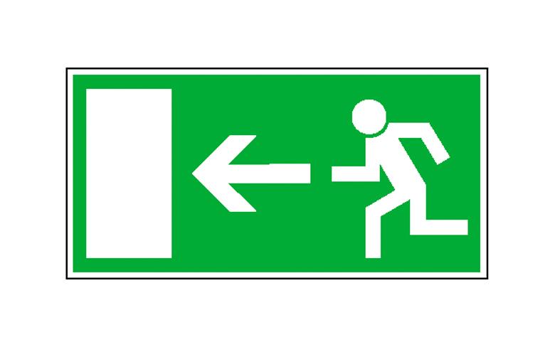 Fluchtwegschild - Rettungsweg links