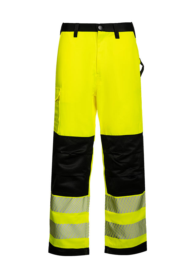 Korntex® - EOS - Hi-Vis Hose mit schwarzen Partien (kurz) - Signal-Gelb/Schwarz - 24