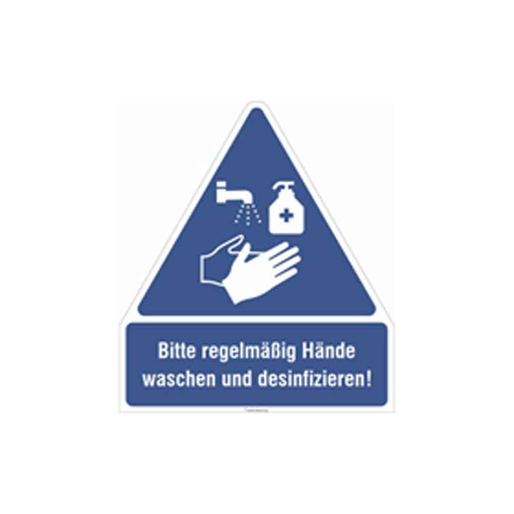 Gebots-Kombischild - Bitte regelmäßig Hände waschen und desinfizieren! - Hartschaum