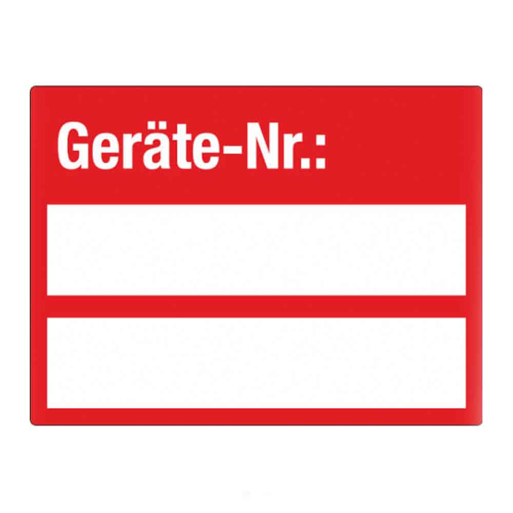 Inventar-Etikett - Geräte-Nr.: - VOID-Folie auf Bogen - mit 2 Beschriftungsfeldern