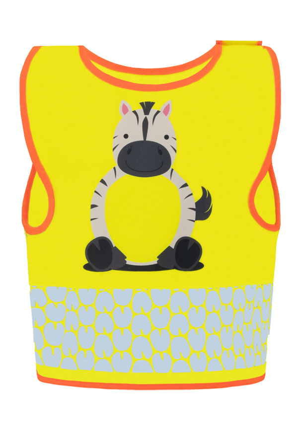 Korntex® Kinder Warnweste „Funtastic Wildlife“ - CO2 Neutral - Signal-Gelb/Einhorn - XXS