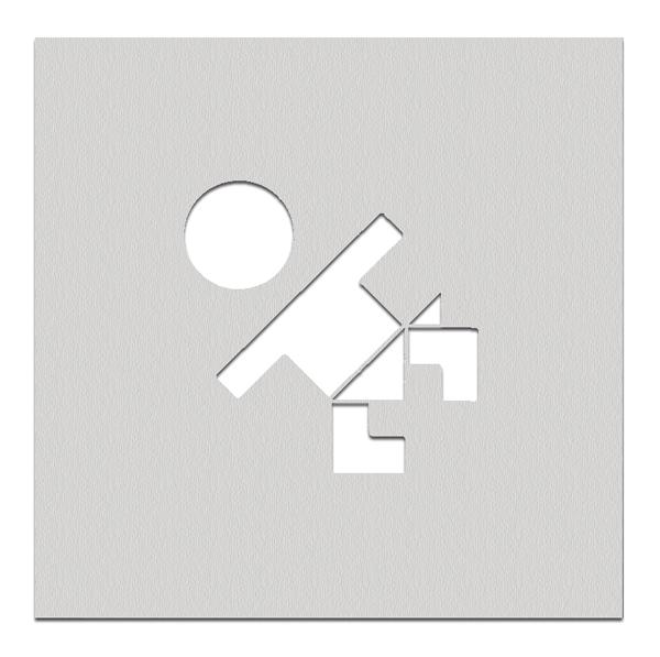 Türschilder aus Edelstahl - Symbol 'Wickelraum', selbstklebend,