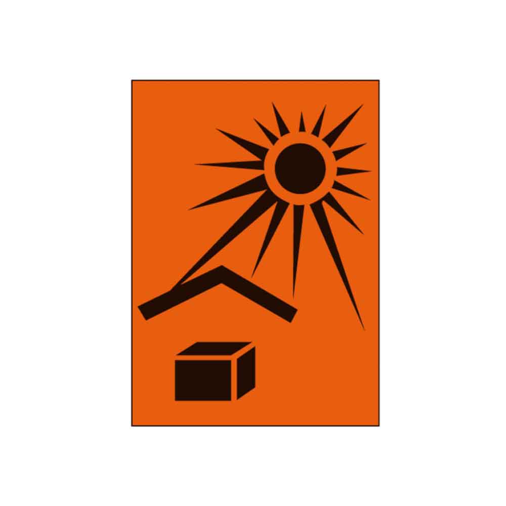 Verpackungsetikett - Symbol: Vor Hitze schützen Verpackungsetikett - Symbol: Vor Hitze schützen
