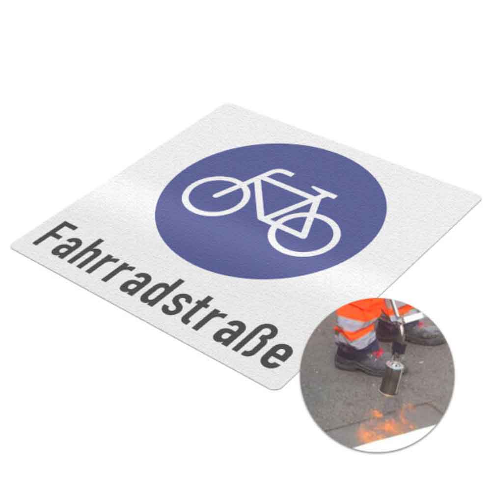 Fahrradstraße - Premark thermoplastische Bodenmarkierung - in 2 Größen Fahrradstraße - Premark thermoplastische Bodenmarkierung - in 2 Größen