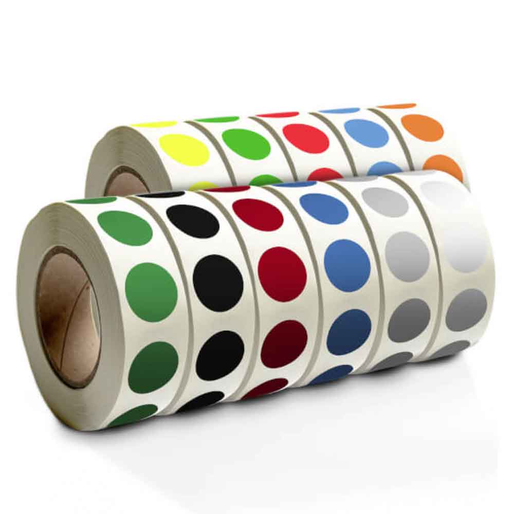 Farbige Klebepunkte aus Papier - permanent haftend - auf Rolle