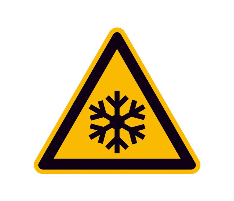Warnschild - Warnung vor niedriger Temperatur und Frost