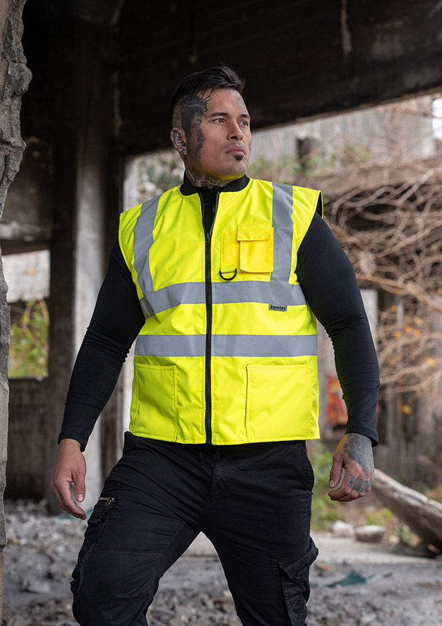 Korntex® Hi-Vis 2 in 1 Bodywarmer „Ural“ - Signal-Orange - XXL