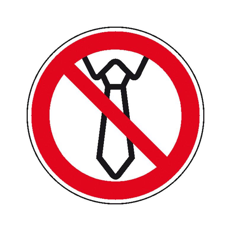 Verbotsschild - Bedienung mit Krawatte verboten